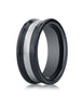 Benchmark-Ceramic-8-mm-Comfort-Fit-Satin-Finished-Concave-Silver-Inlay-Design-Wedding-Band-Ring--Size-6--CF58482CM06