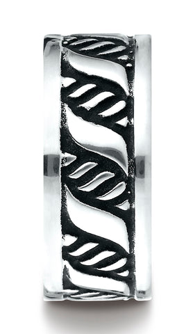 Benchmark-Cobaltchrome-10-mm-Comfort-Fit-Blackened-Pattern-Wedding-Band-Ring--Size-7--CF610464CC07