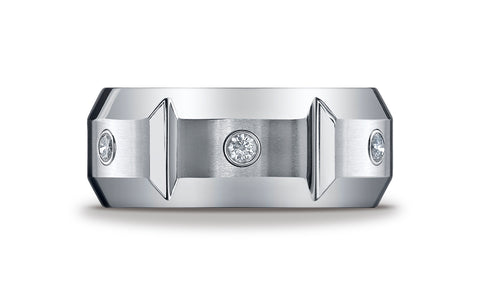 Benchmark-Cobaltchrome-10-mm-Comfort-Fit-3-Stone-Diamond-Design-Wedding-Band-Ring--0.20-cttw--Size-6.5--CF610990CC06.5