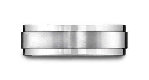 Benchmark-Platinum-7mm-Comfort-Fit-Satin-Finished-with-High-Polished-Drop-Edge-Carved-Design-Band--Sz-4.25--CF67351PT04.25