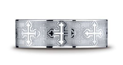 Benchmark-Cobaltchrome-7mm-Comfort-Fit-Cross-Design-Wedding-Band-Ring--Size-6.5--CF67553CC06.5