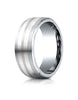 Benchmark-Cobaltchrome™--Silver-8-mm-Comfort-Fit-Satin-Finished-Parallel-Silver-Inlay-Design-Band--Sz-6--CF68461CC06