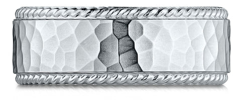Benchmark-Platinum-8mm-Comfort-Fit-Rope-Edge-Hammered-Finish-Design-Band--Size-4.25--CF68467PT04.25