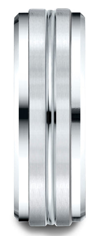 Benchmark-Platinum-Gold-8mm-Comfort-Fit-Drop-Bevel-Satin-Center-Cut-Design-Band--Size-4.5--CF68484PT04.5
