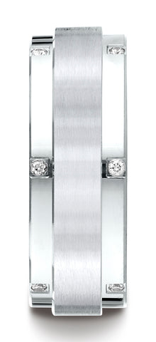 Benchmark-18K-White-Gold-8mm-Comfort-Fit-Pave-set-12-Stone-Diamond-Wedding-Band-Ring--.12Ct.--Size-4.5--CF6871618KW04.5