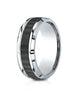 Benchmark-Cobaltchrome-8mm-Comfort-Fit-Beveled-Edge-Black-Titanium-Riveted-Inlay-Design-Ring--Size-6--CF68903CC06