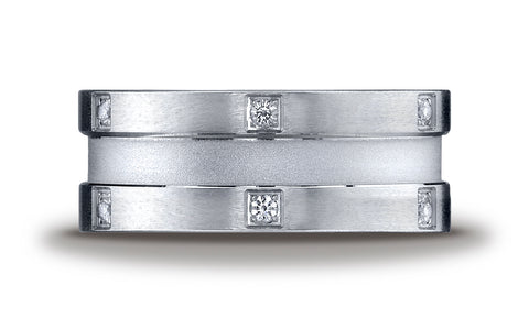 Benchmark-Argentium-Silver-9-mm-Comfort-Fit-Pave-Set-12-Stone-Diamond-Design-Band--0.24-cttw--Size-6.5--CF69354SV06.5