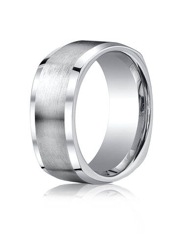 Benchmark Cobaltchrome 9mm Comfort-Fit Satin-Finished Four-Sided Design Wedding Band Ring