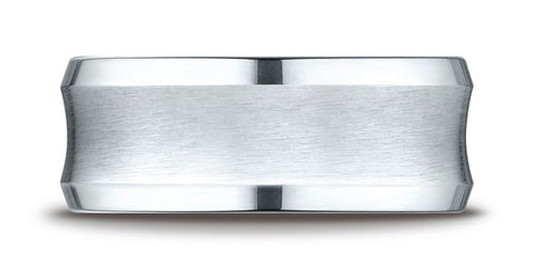 Benchmark-Argentium-Silver-9-mm-Comfort-Fit-Satin-Center-Concave-Beveled-Edge-Design-Wedding-Band-Sz-6.5--CF69555SV06.5