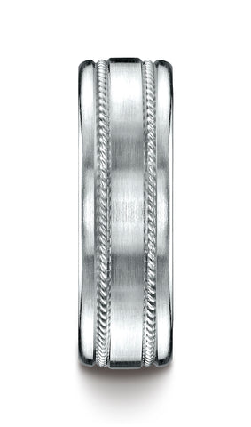 Benchmark-Platinum-7.5mm-Comfort-Fit-Satin-Finished-Rope-Carved-Design-Wedding-Band-Ring--Size-4.5--CF717504PT04.5