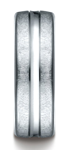 Benchmark-Platinum-7.5mm-Comfort-Fit-Swirled-Finish-Center-Convex-Cut-Design-Wedding-Band-Ring--Size-4.5--CF717506PT04.5