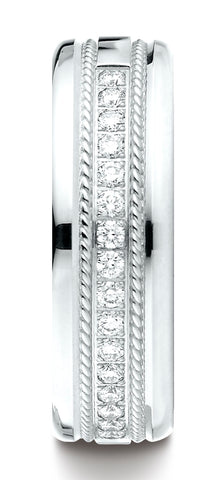 Benchmark-14K-White-Gold-7.5mm-Comfort-Fit-Pave-set-16-Stone-Diamond-Wedding-Ring--.32Ct.--Size-4.5--CF71758114KW04.5