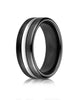 Benchmark-Cobaltchrome-7mm-Comfort-Fit-Blackened-Satin-with-a-High-Polish-Center-Cut-Wedding-Band-Size-6--CF717769CC06