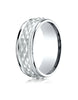 Benchmark-14K-White-Gold-8mm-Comfort-Fit-Round-Edge-Cross-Hatch-Patterned-Wedding-Band-Ring--Size-6--CF15804014KW06