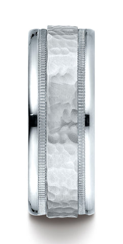 Benchmark-Platinum-8mm-Comfort-Fit-High-Polished-Squared-Edge-Carved-Design-Wedding-Band-Ring--Size-6.5--CF158309PT06.5