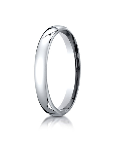 Benchmark 10K White Gold 3.5mm European Comfort-Fit Wedding Band Ring (Sizes 4 - 14 )