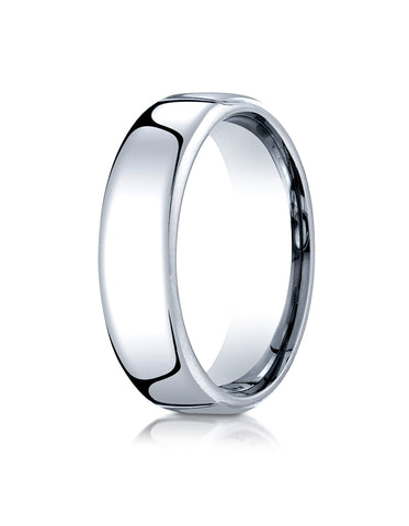 Benchmark Cobaltchrome 6.5mm European Comfort-Fit Design Wedding Band Ring, (Sizes 6 - 14)