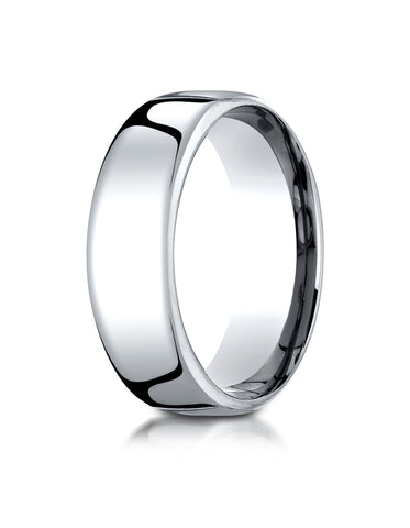 Benchmark Platinum 7.5mm European Comfort-Fit Wedding Band Ring (Sizes 4 - 14 )
