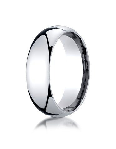 Benchmark Platinum 7mm Slightly Domed Standard Comfort-Fit Wedding Band Ring (Sizes 4 - 15 )