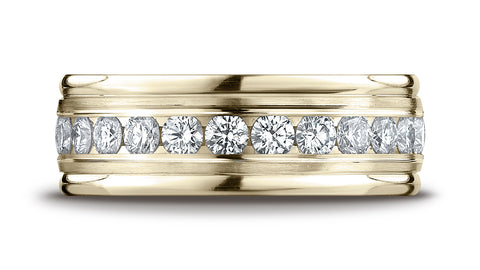 Benchmark-14K-Yellow-Gold-8mm-Comfort-Fit-Channel-Set-12-Stone-Diamond-Eternity-Wedding-Band--.96Ct--4.25--RECF51851614KY04.25