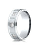 Benchmark-14K-White-Gold-8mm-Comfort-Fit-Pave-set-3-Stone-Diamond-Wedding-Band-Ring--.24Ct.--Size-4--RECF52813914KW04