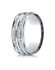 Benchmark-Platinum-8mm-Comfort-Fit-Hammer-Finished-and-Round-Edge-Carved-Design-Wedding-Band--Size-4--RECF58185PT04