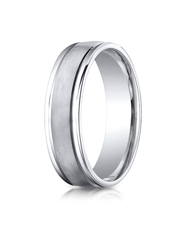 Benchmark Cobaltchrome 6mm Comfort-Fit Satin-Finished Round Edge Design Wedding Band Ring