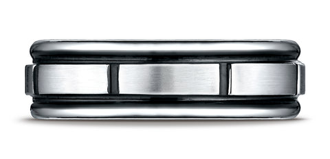 Benchmark-Cobaltchrome-7mm-Comfort-Fit-Satin-Finished-Round-Edge-Blackened-Sectional-Design-Band--Sz-6.5--RECF77674CC06.5