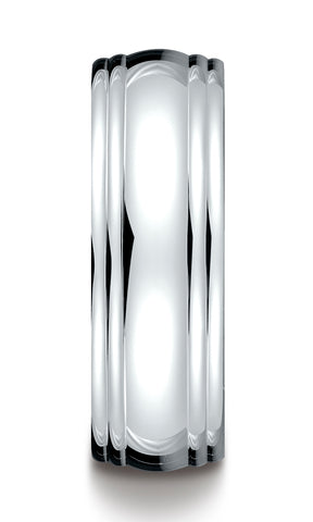 Benchmark-Platinum-7.5mm-Comfort-Fit-High-Polished-Double-Round-Edge-Carved-Design-Wedding-Band--Sz-4.5--RECF87501PT04.5