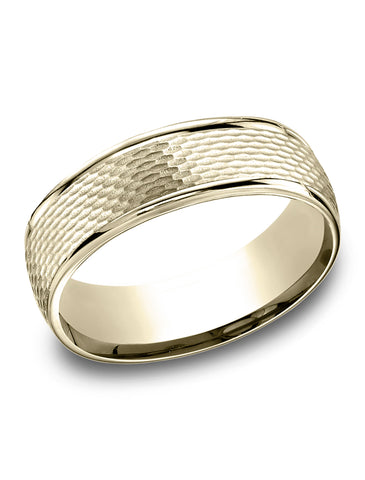 Benchmark-14K-Yellow-Gold-7.5mm-Comfort-Fit-Round-Edge-Mesh-Center-Design-Band--Size-4.5--RECF8754714KY04.5