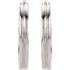 14k White Gold Metal Fashion Grooved Hoop Earrings 14k White Gold Metal Fashion Grooved Hoop Earrings