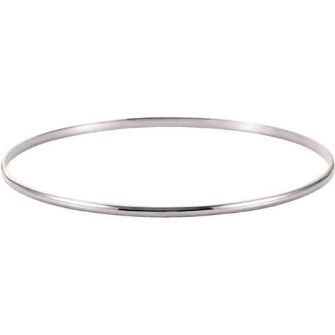 14k White Gold 2mm Half Round Bangle Bracelet 14k White Gold 2mm Half Round Bangle Bracelet