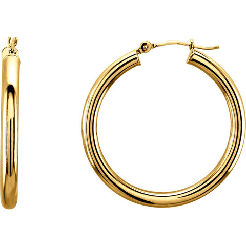 14k Yellow Gold 30mm Tube Hoop Earrings 14k Yellow Gold 30mm Tube Hoop Earrings
