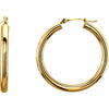 14K Yellow Gold 30mm Tube Hoop Earrings 14K Yellow Gold 30mm Tube Hoop Earrings