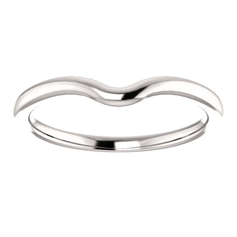 18k White Gold Band for 7x5mm Oval Ring, Size 7