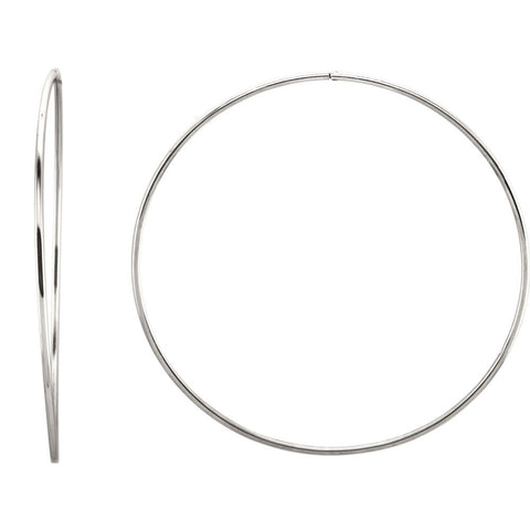 Sterling Silver 75mm Endless Hoop Tube Earrings Sterling Silver 75mm Endless Hoop Tube Earrings