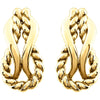 14k Yellow Gold Teardrop Rope Design Earrings