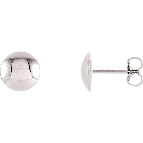 14k White Gold Convex Circle Earrings 14k White Gold Convex Circle Earrings