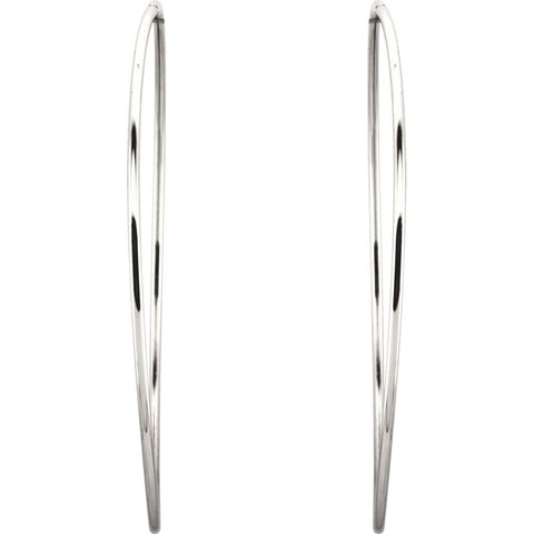 Sterling Silver 75mm Endless Hoop Tube Earrings