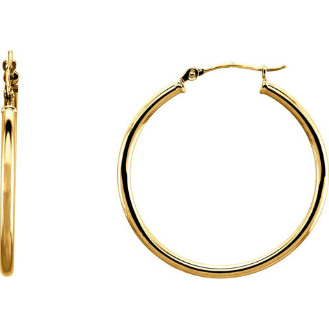 14k Yellow Gold 30mm Tube Hoop Earrings 14k Yellow Gold 30mm Tube Hoop Earrings