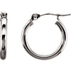 14K White Gold 15mm Tube Hoop Earrings 14K White Gold 15mm Tube Hoop Earrings