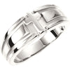 Religious Cross Duo Wedding Band Ring in Sterling Silver ( Size 10 ) Religious Cross Duo Wedding Band Ring in Sterling Silver ( Size 10 )