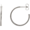 Continuum Sterling Silver 21mm Hoop Earrings With Rope Design