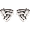 14k White Gold Triangle Knot Earrings