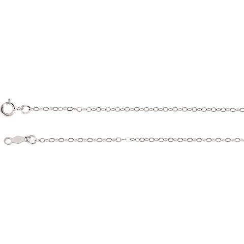 14k White Gold 1.5mm Cable 20" Chain