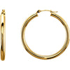 14K Yellow Gold 35mm Tube Hoop Earrings 14K Yellow Gold 35mm Tube Hoop Earrings