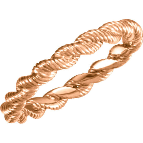 14k Rose Gold Twisted Rope Band Size 7 14k Rose Gold Twisted Rope Band Size 7