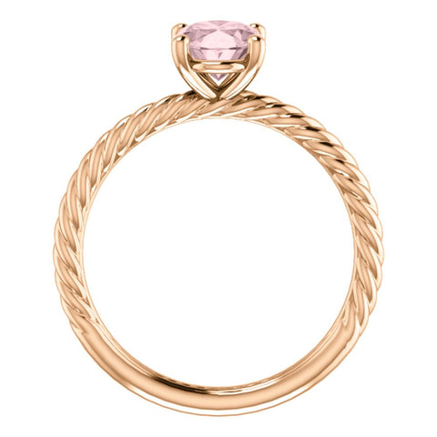 14k Rose Gold Morganite Ring, Size 7