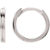 Pair of Grooved Hoop Earring in 14k White Gold Pair of Grooved Hoop Earring in 14k White Gold