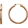 35mm Tube Hoop Earrings in 14K Rose Gold 35mm Tube Hoop Earrings in 14K Rose Gold